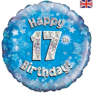Blue Stars 17th Birthday Balloon